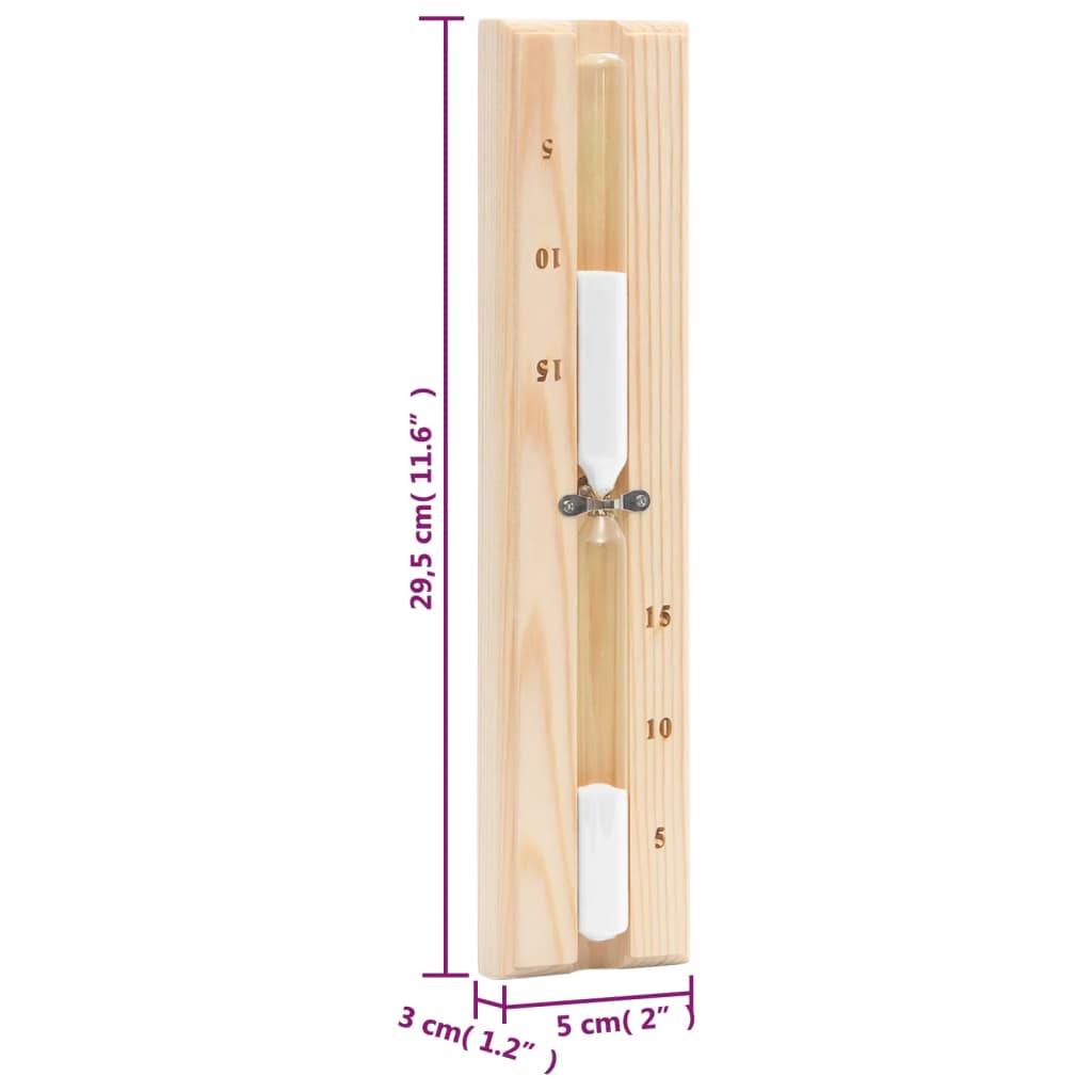 2 in 1 sauna hygrothermograph/timer set. solid pine sand