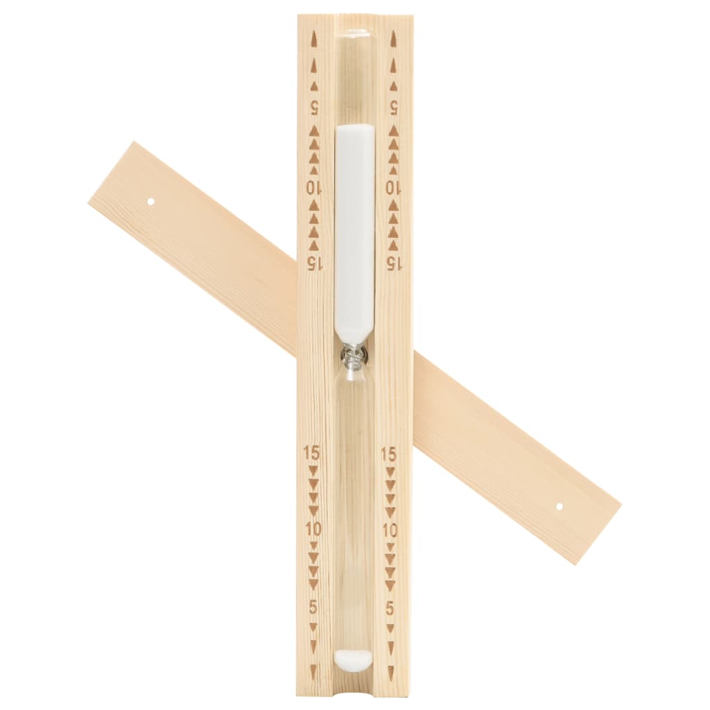 15min sand timer for sauna solid pine wood