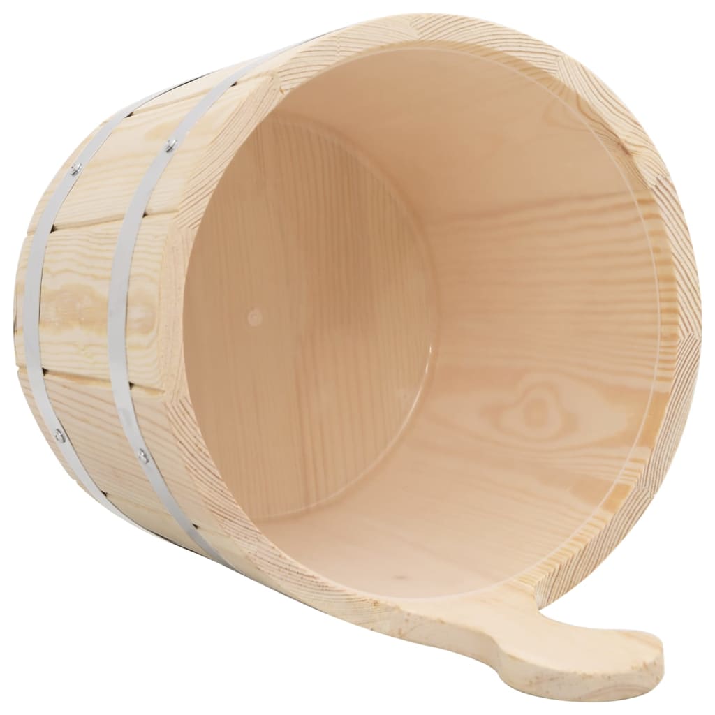 Conjunto de balde e concha de sauna madeira de pinho maciça