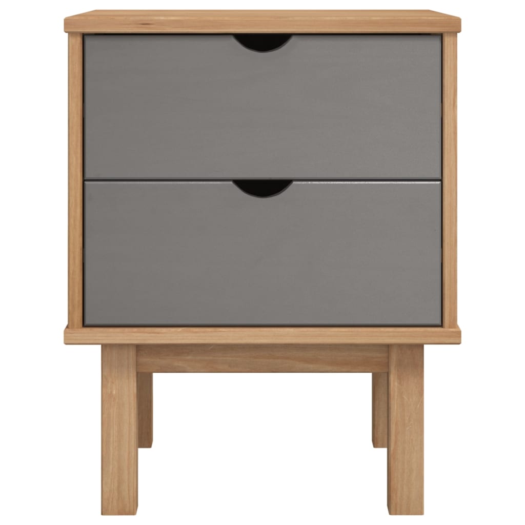OTTA bedside table 45x39x57 cm solid pine brown/grey