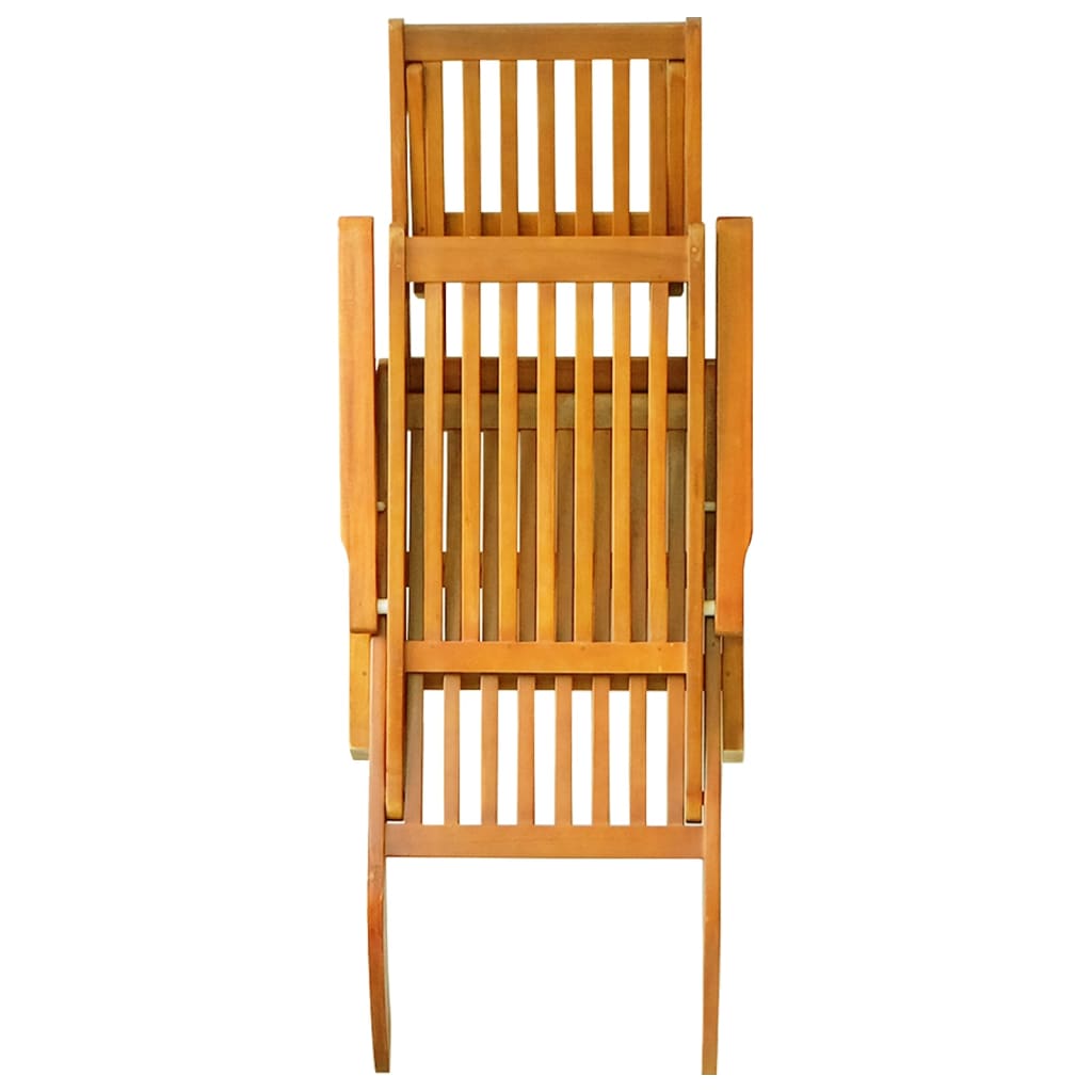 Outdoor sun loungers with footrest/table 2 pcs solid acacia