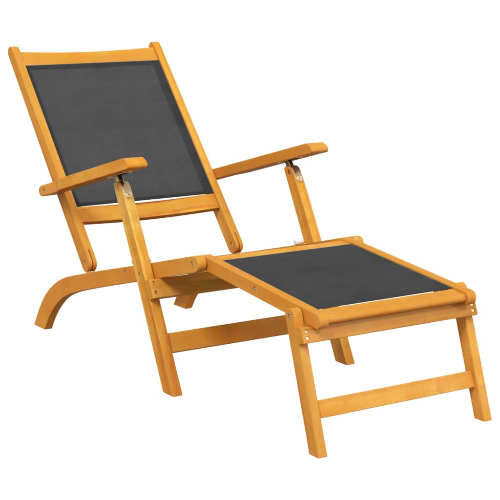 Outdoor terrace chairs with solid acacia/textilene table