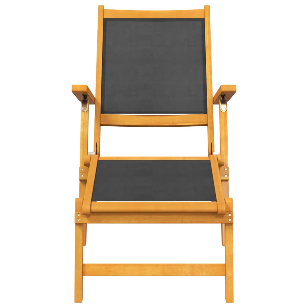 Outdoor terrace chairs with solid acacia/textilene table