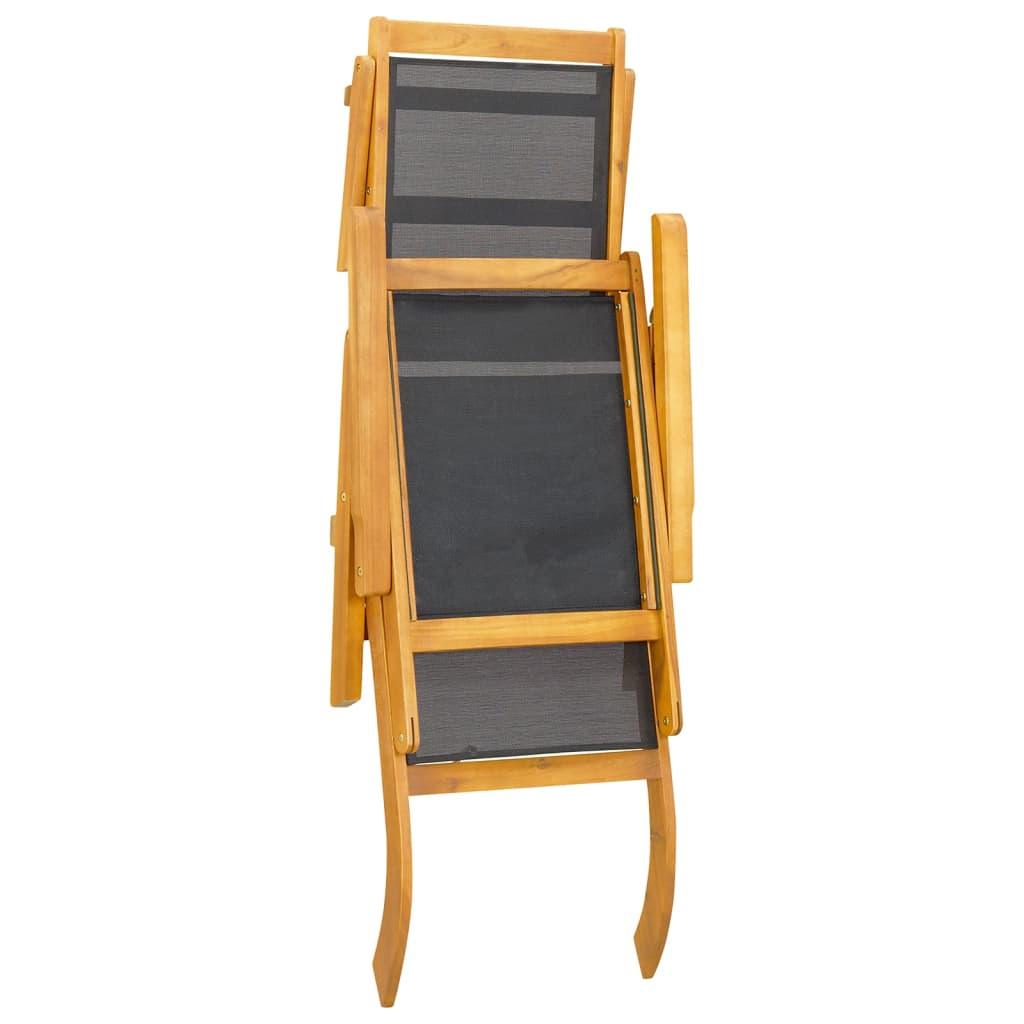 Outdoor terrace chairs with solid acacia/textilene table