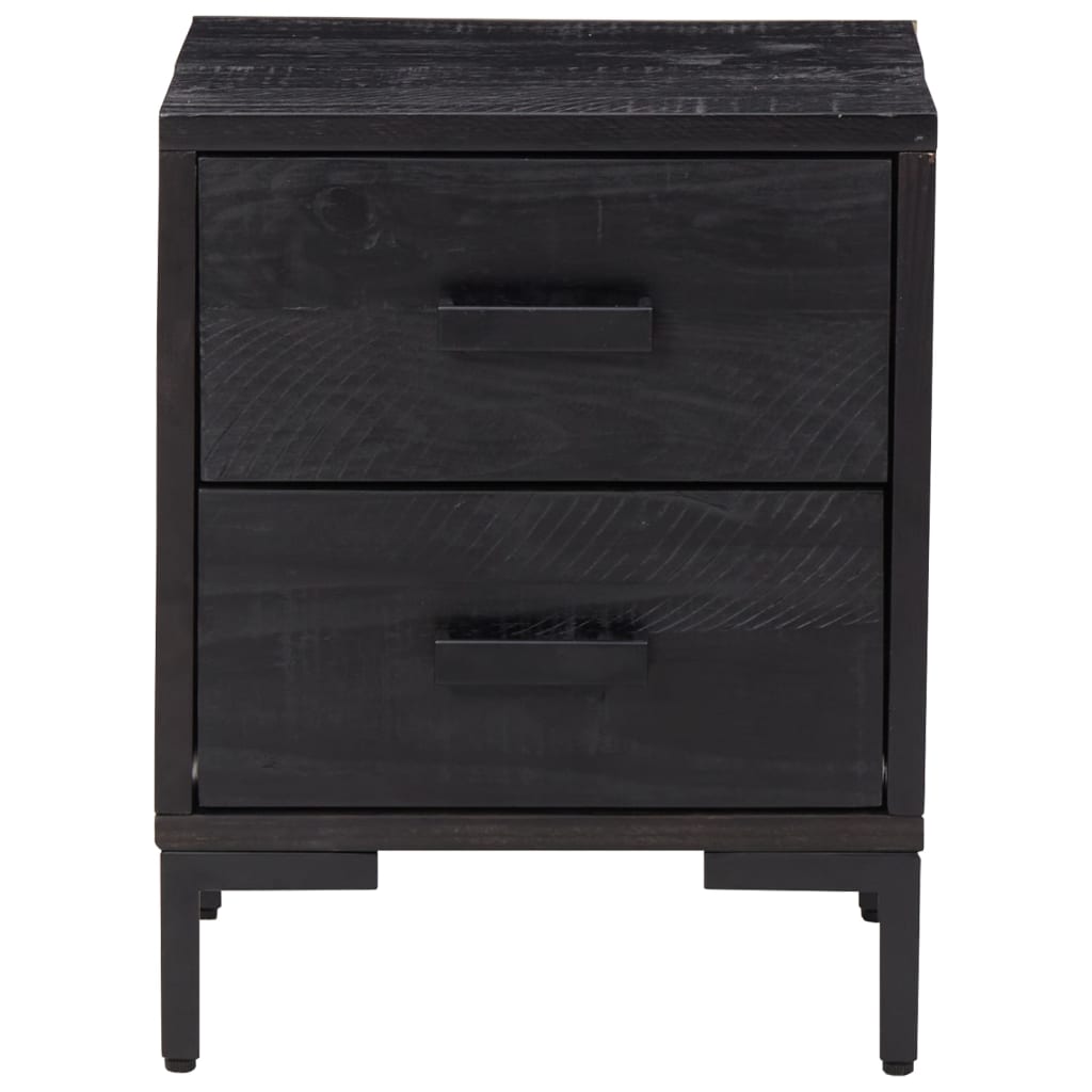 Bedside table 36x30x45 cm solid pine black