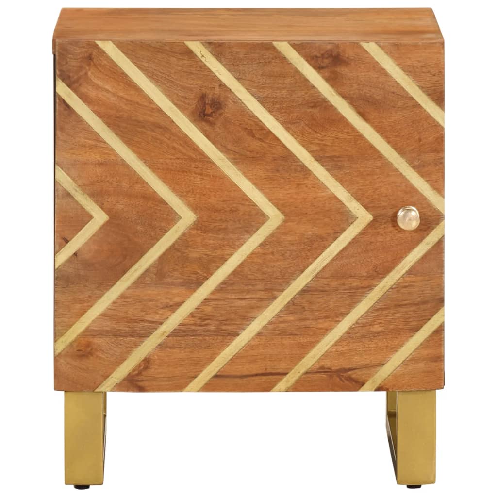 Bedside tables 2 pcs solid mango wood brown and black
