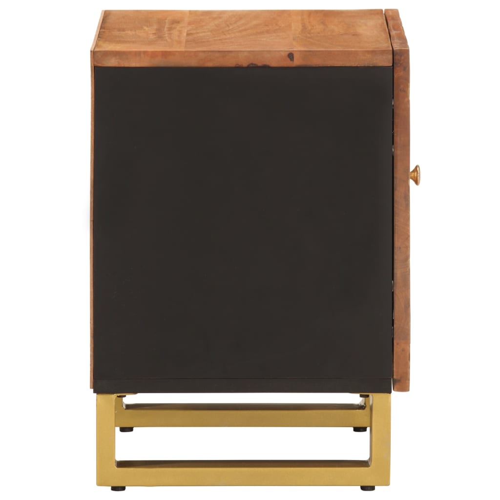 Bedside tables 2 pcs solid mango wood brown and black
