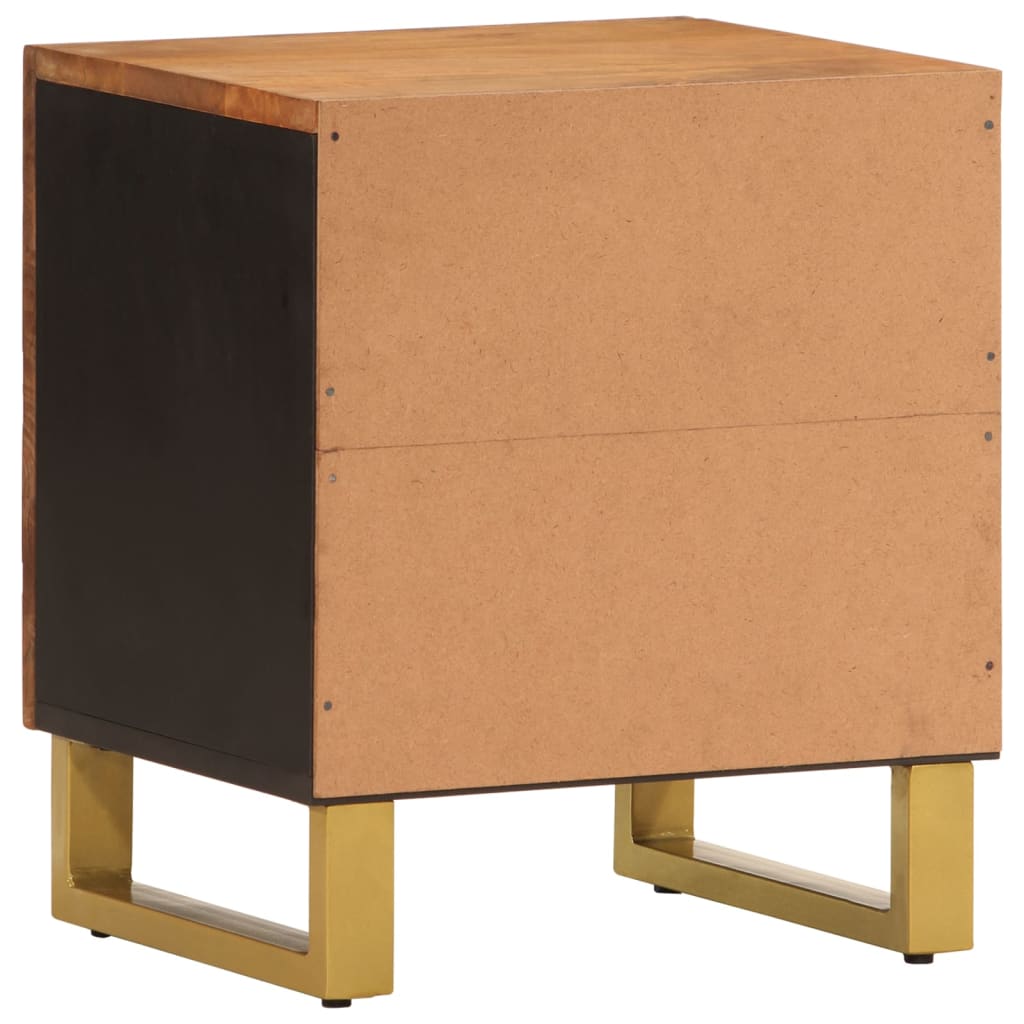 Bedside tables 2 pcs solid mango wood brown and black