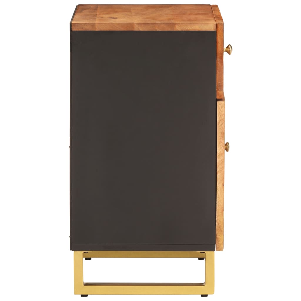 Bedside table 50x33x60 cm solid mango brown and black