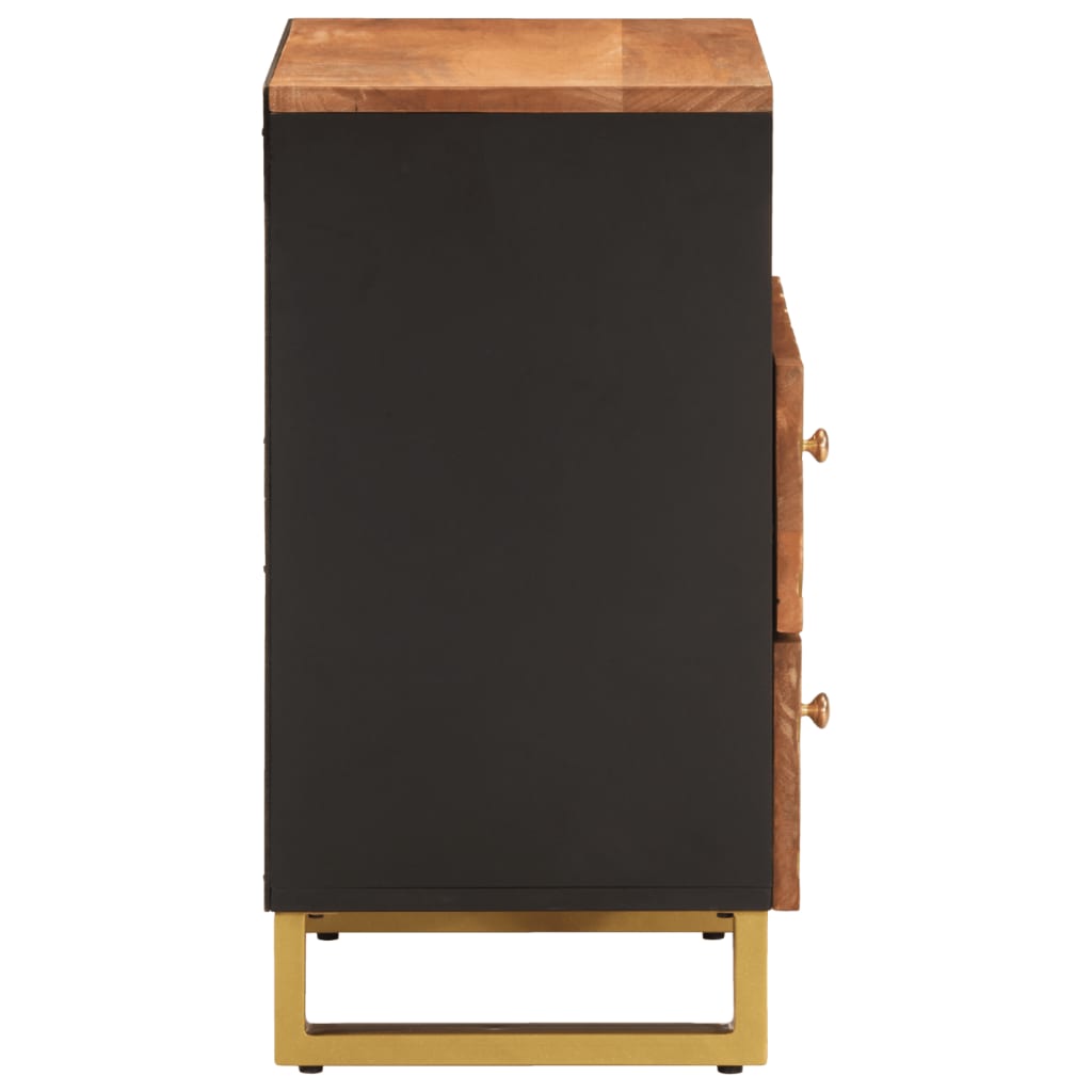 Mesa de cabeceira 50x33x60 cm mangueira maciça castanho e preto