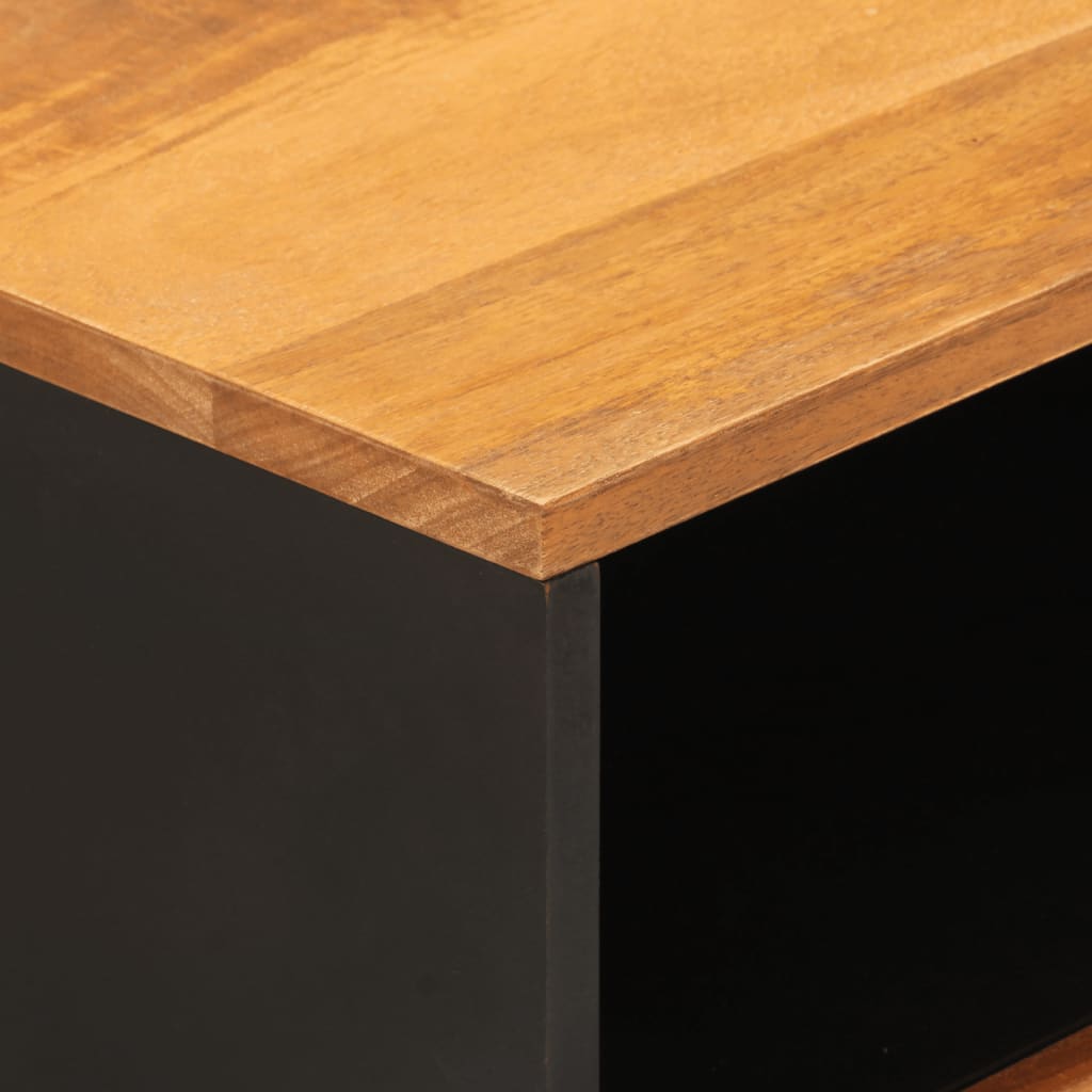 Mesa de cabeceira 50x33x60 cm mangueira maciça castanho e preto