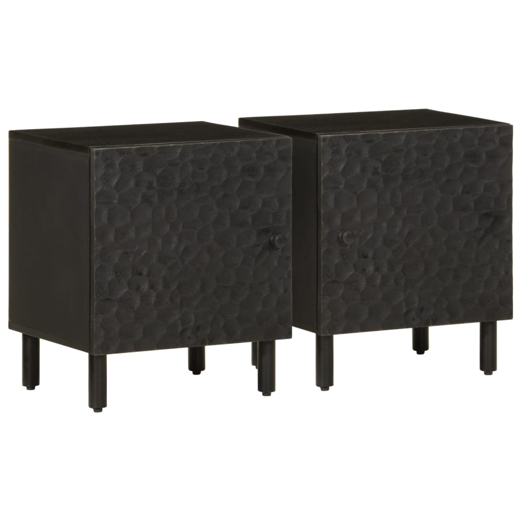 Bedside tables 2 pcs 40x33x46 cm solid mango wood black