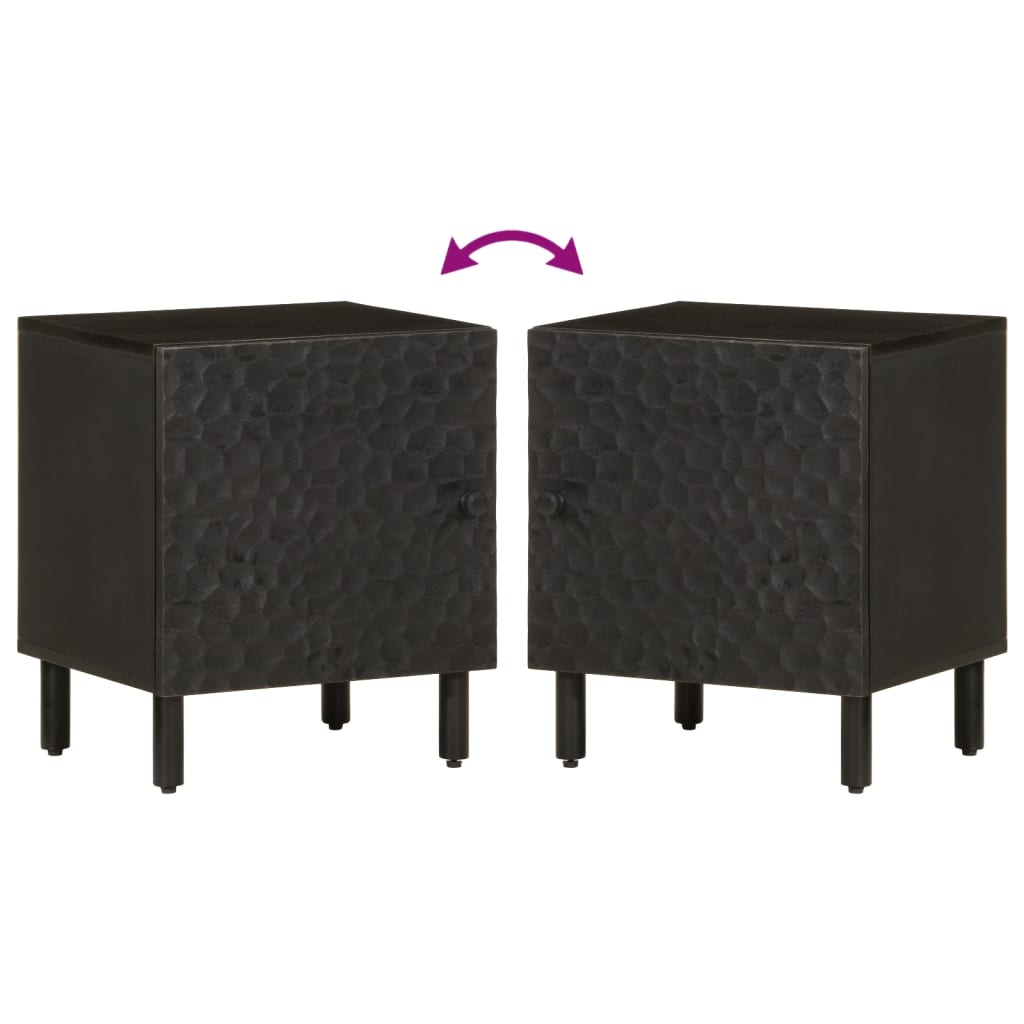 Bedside tables 2 pcs 40x33x46 cm solid mango wood black