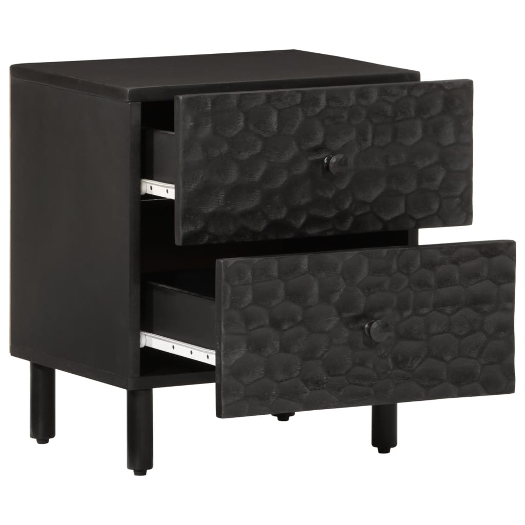 Bedside table 40x33x46 cm solid mango wood black