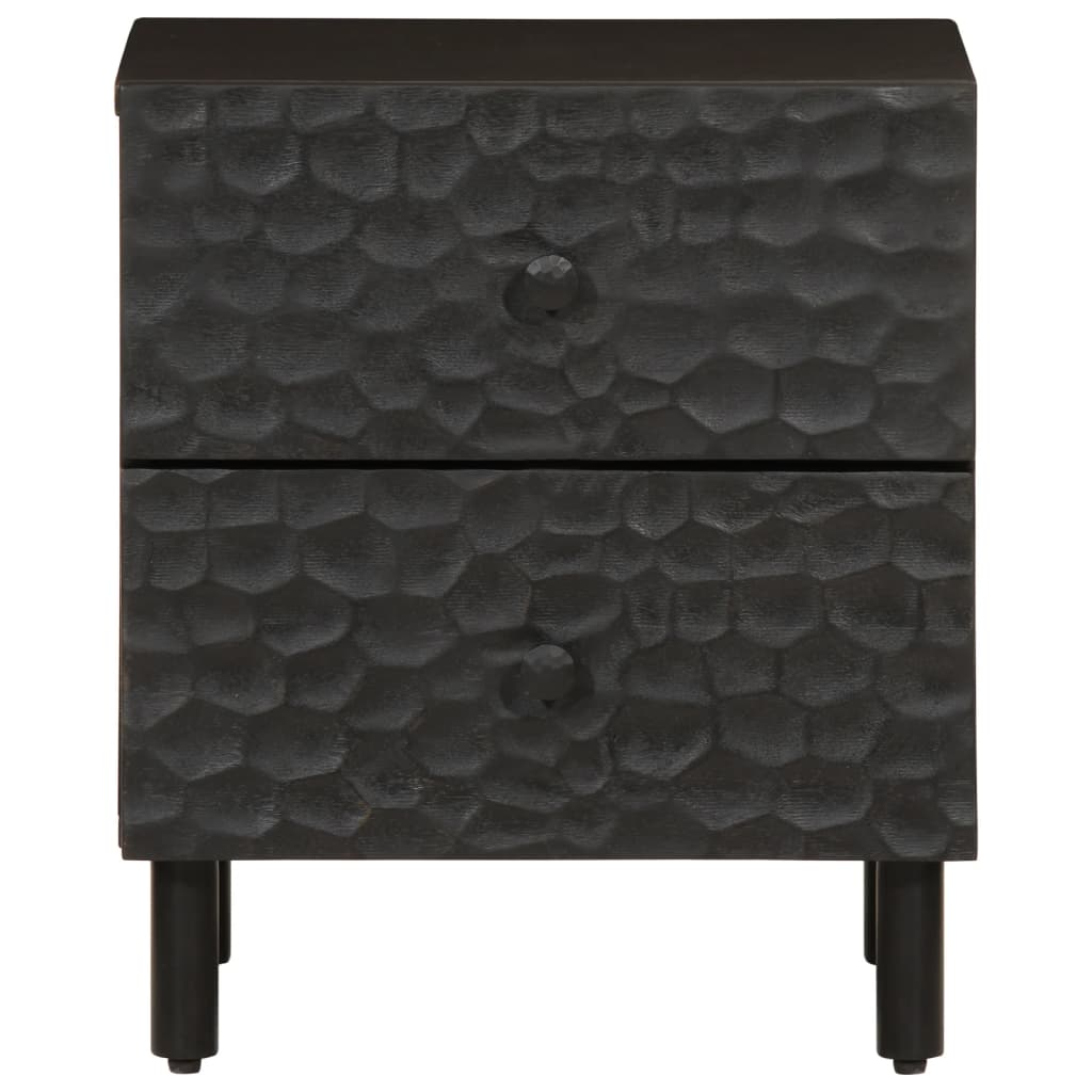 Bedside table 40x33x46 cm solid mango wood black