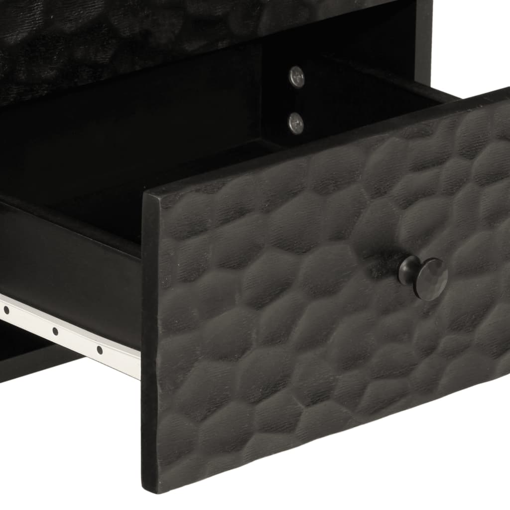 Bedside table 40x33x46 cm solid mango wood black