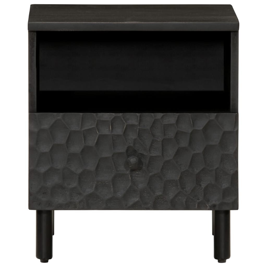 Bedside table 40x33x46 cm solid mango wood black