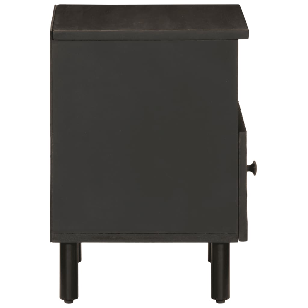 Bedside table 40x33x46 cm solid mango wood black