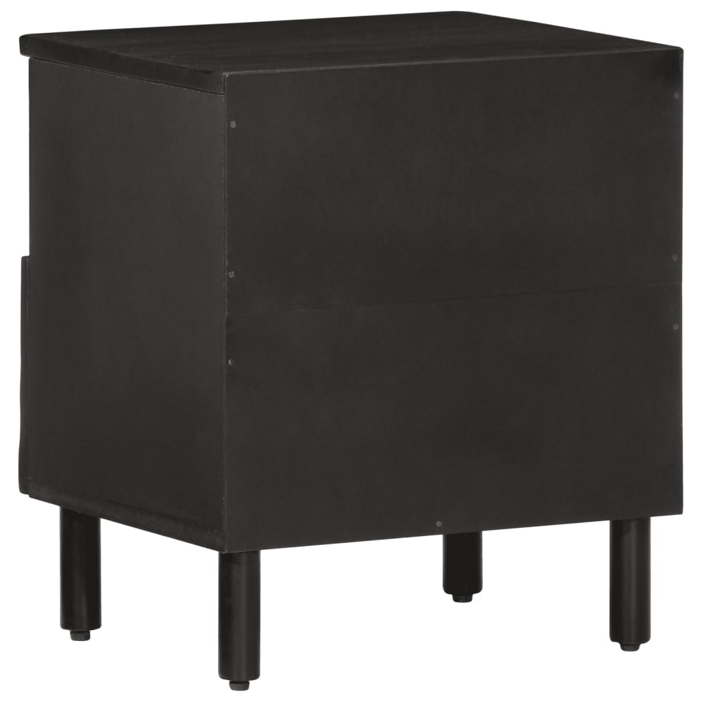Bedside table 40x33x46 cm solid mango wood black