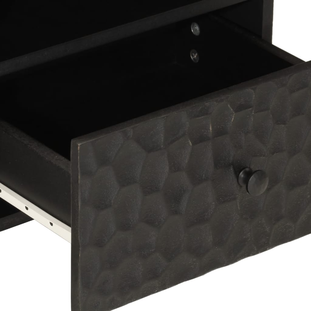 Bedside table 40x33x46 cm solid mango wood black
