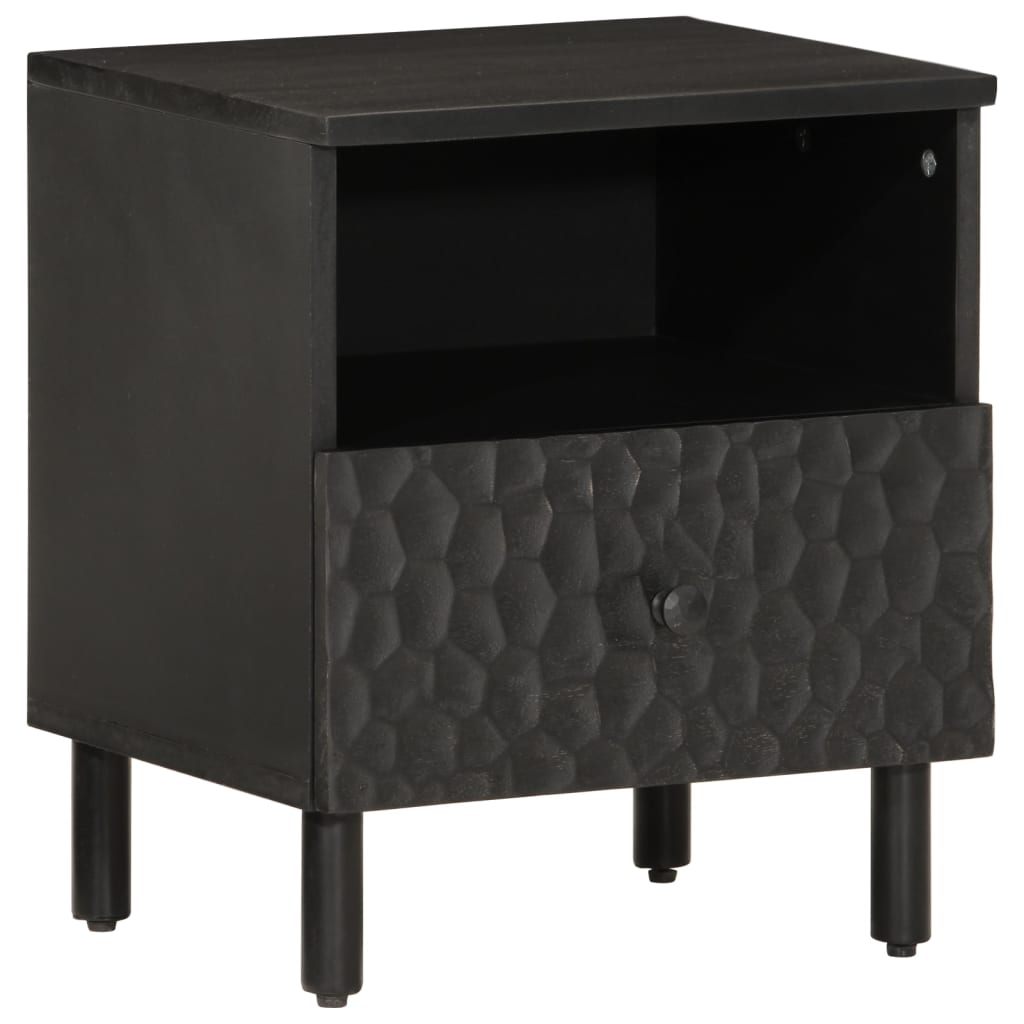 Bedside tables 2 pcs 40x33x46 cm solid mango wood black