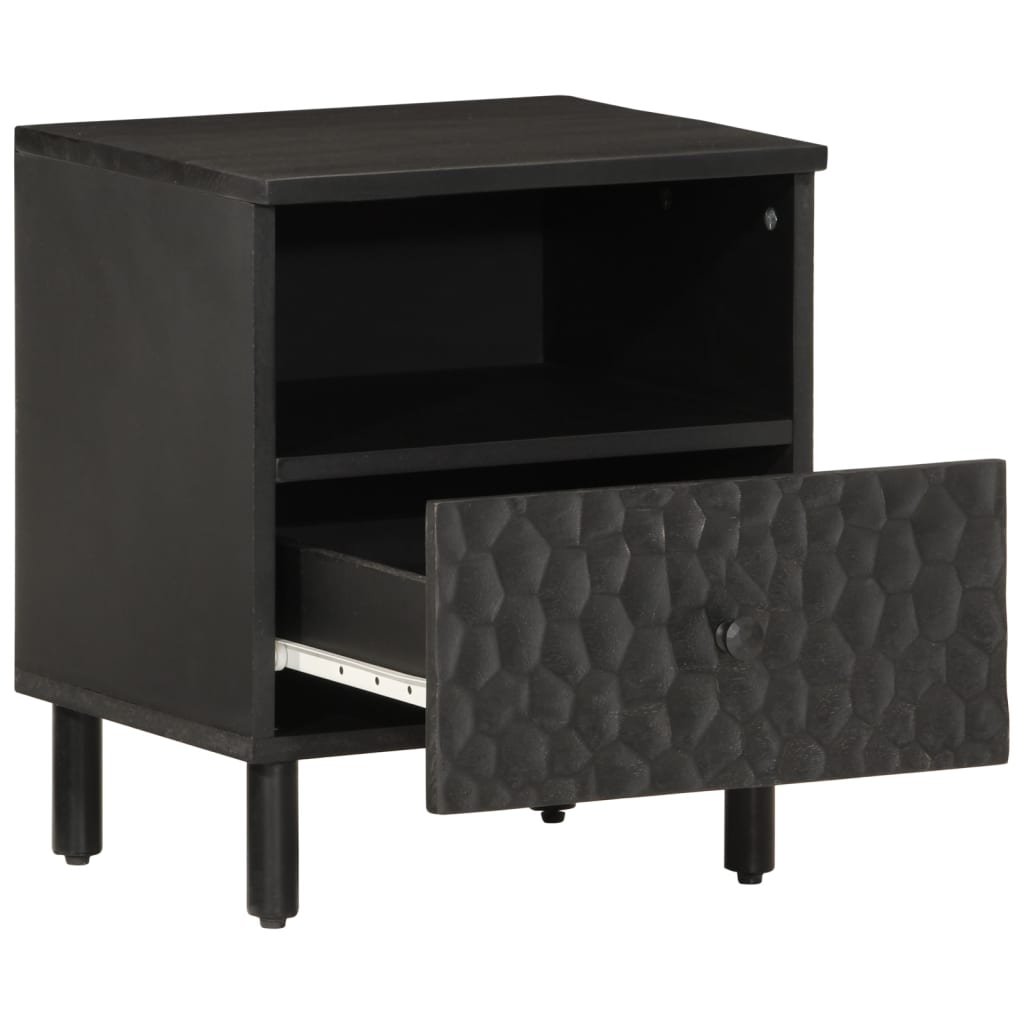 Bedside tables 2 pcs 40x33x46 cm solid mango wood black