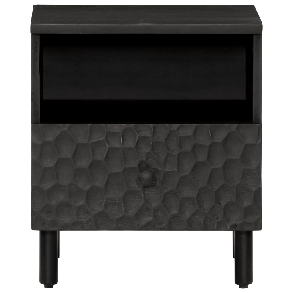Bedside tables 2 pcs 40x33x46 cm solid mango wood black