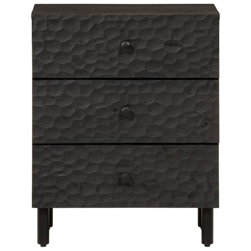 Bedside table 50x33x60 cm solid mango wood black