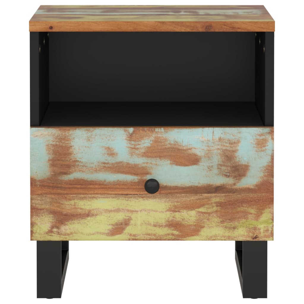 Solid reclaimed wood/processed wood bedside table