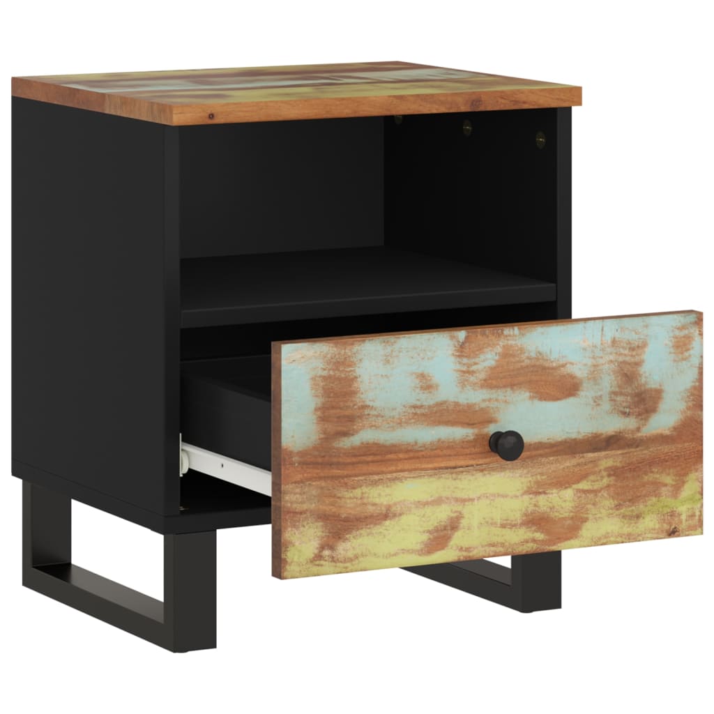 Solid reclaimed wood/processed wood bedside table