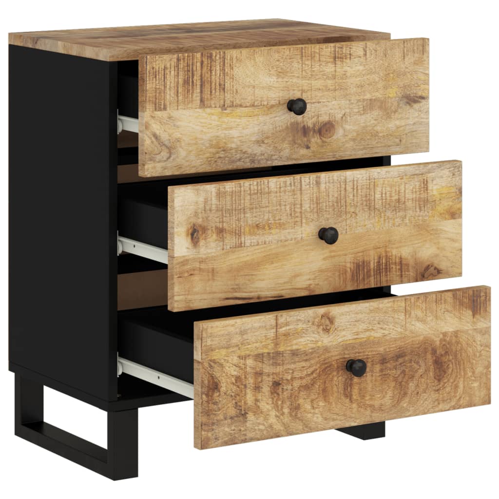 Bedside table in solid mango wood/wood derivatives