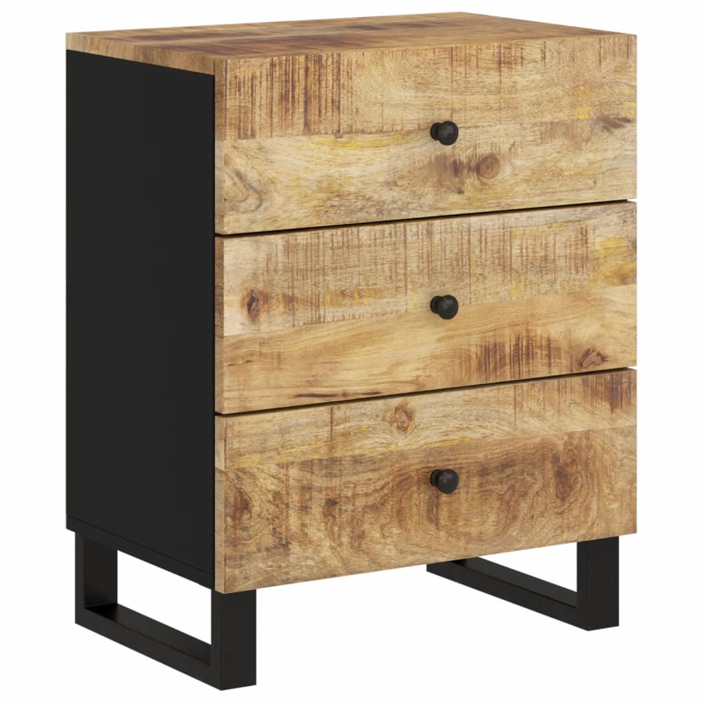 Bedside table in solid mango wood/wood derivatives