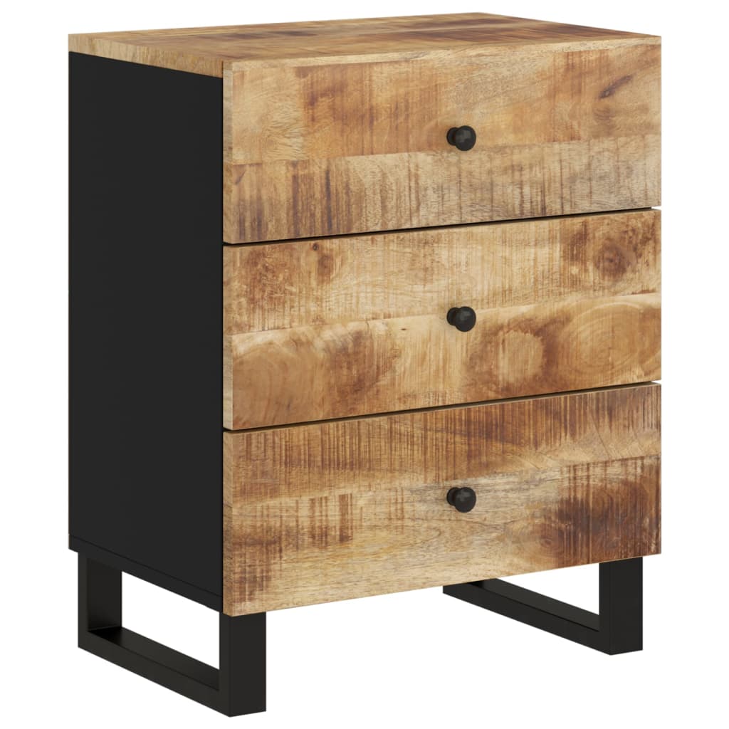 Bedside table in solid mango wood/wood derivatives