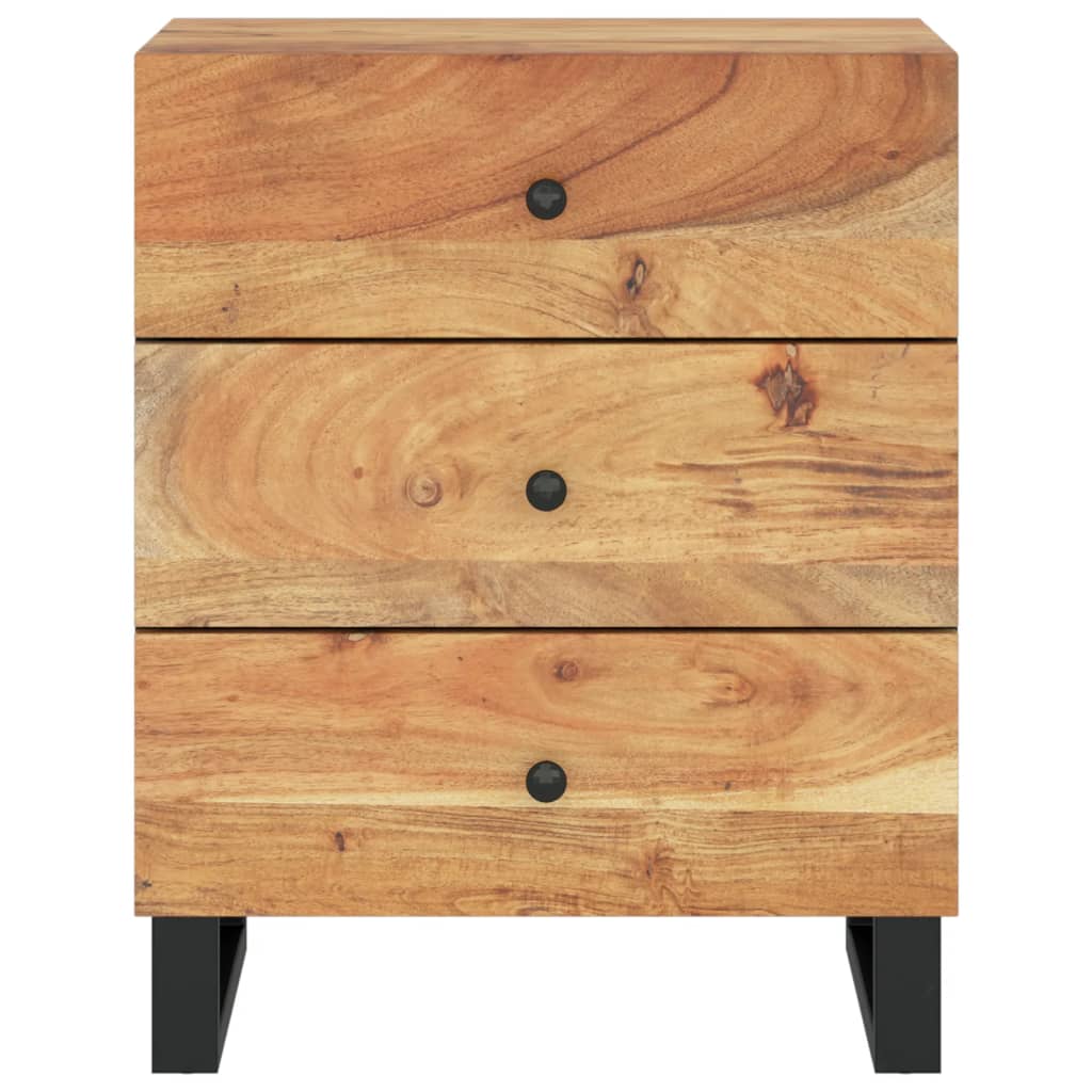 Bedside table 50x33x62 cm solid acacia/wood derivatives