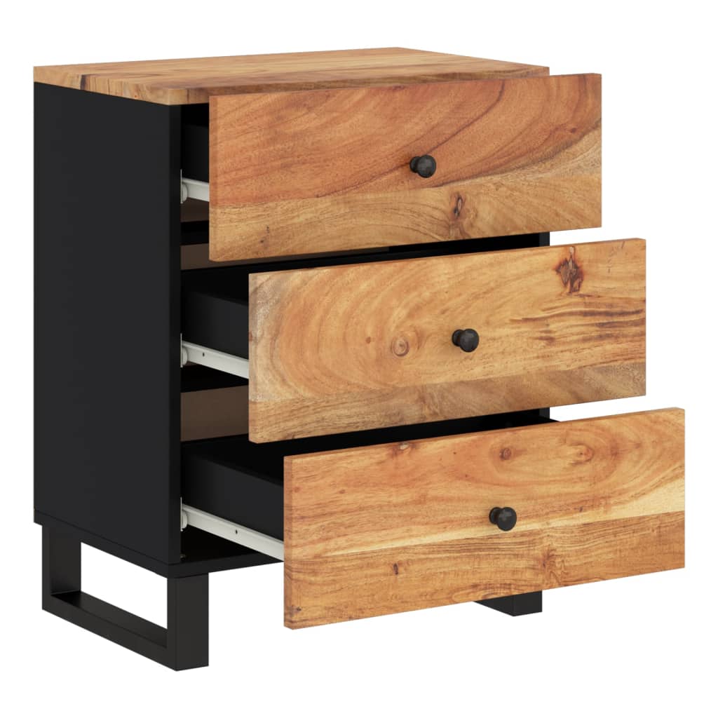 Bedside table 50x33x62 cm solid acacia/wood derivatives