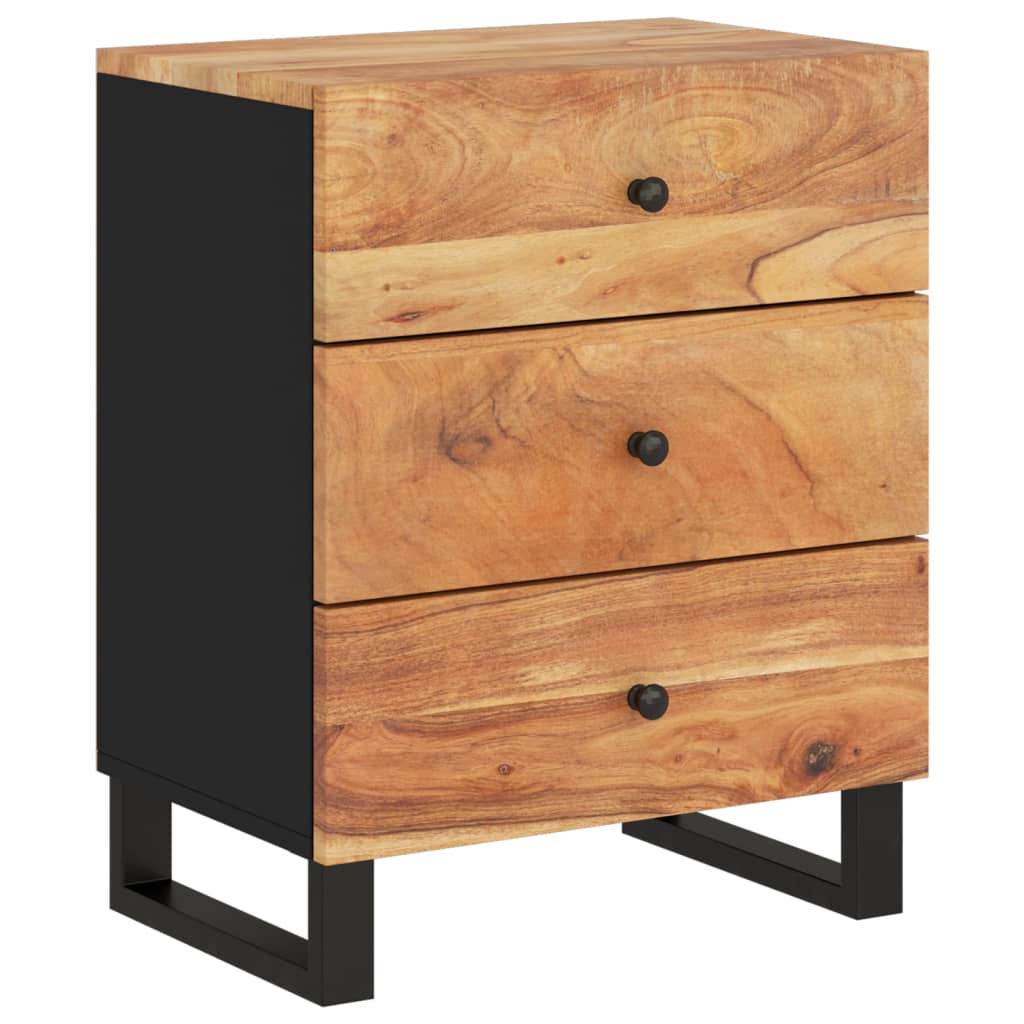 Bedside table 50x33x62 cm solid acacia/wood derivatives