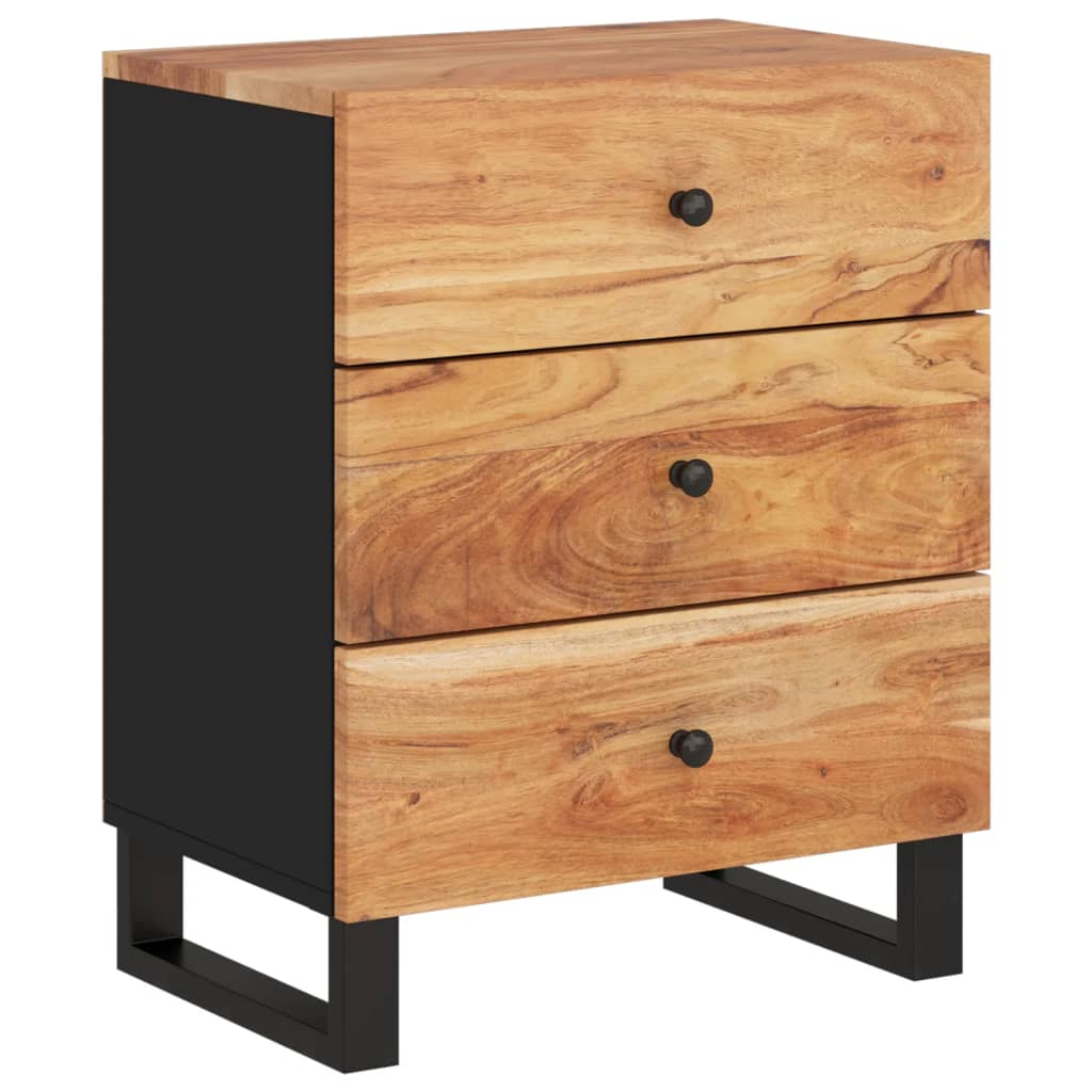 Bedside table 50x33x62 cm solid acacia/wood derivatives