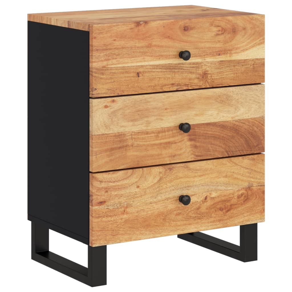 Bedside table 50x33x62 cm solid acacia/wood derivatives