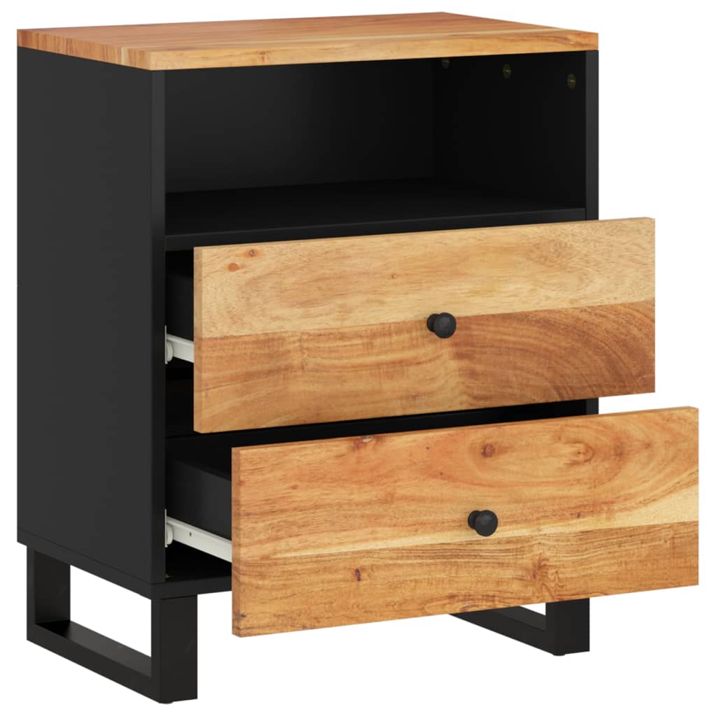 Bedside table 50x33x62 cm solid acacia/wood derivatives