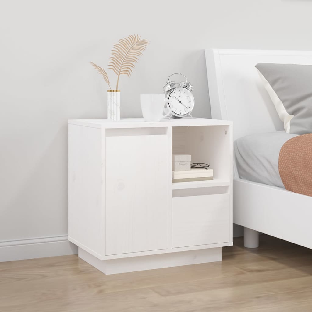 Bedside tables 2 pcs 50x34x50 cm solid pine white