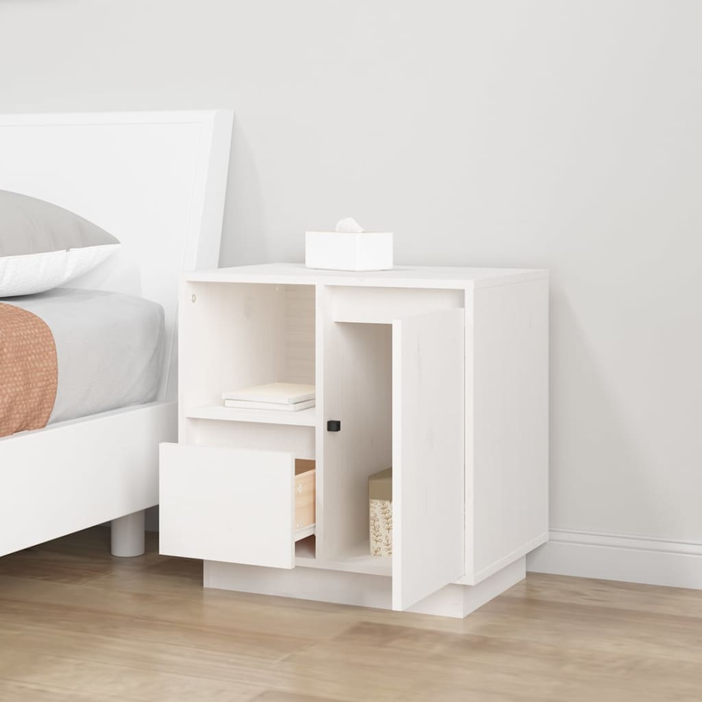 Bedside tables 2 pcs 50x34x50 cm solid pine white