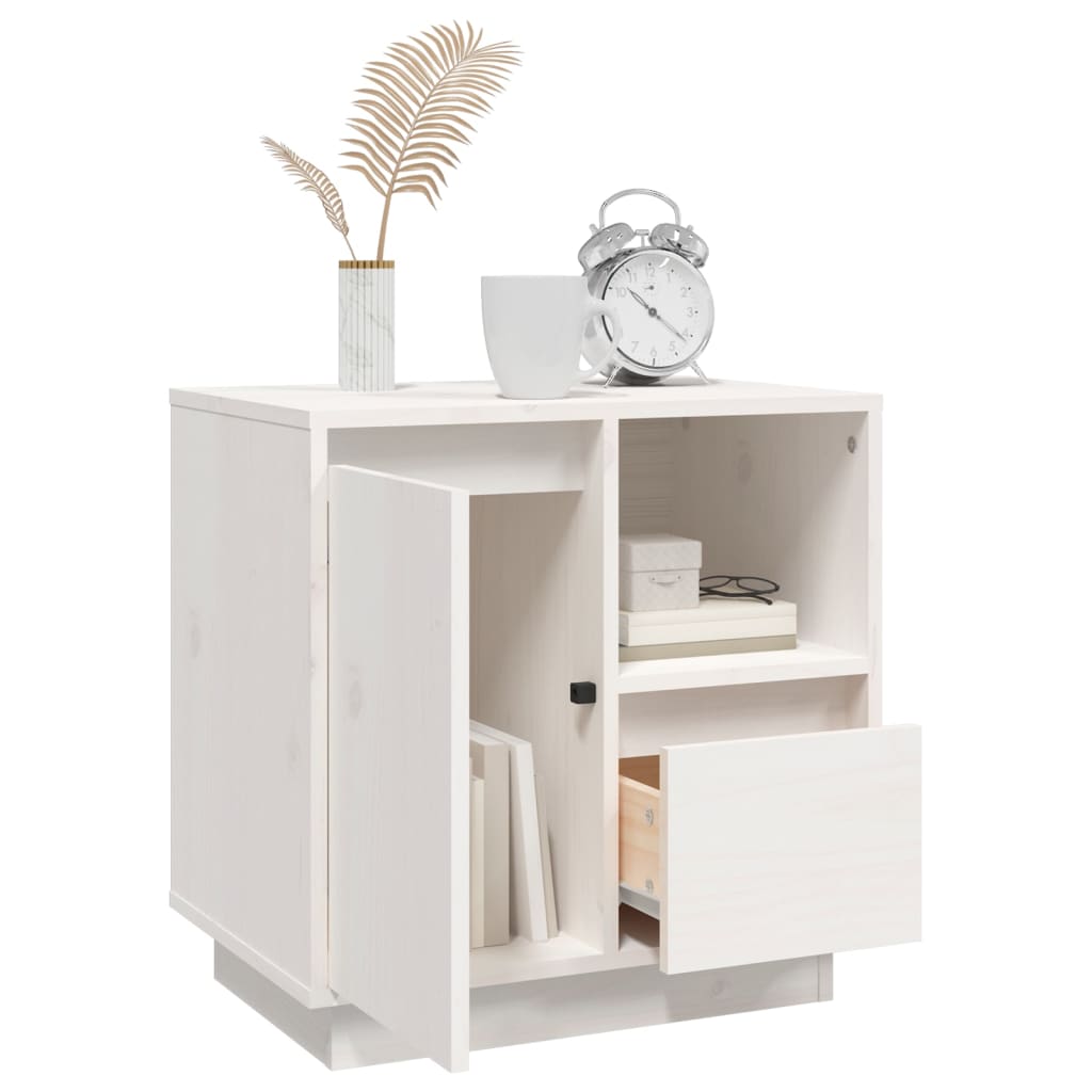 Bedside tables 2 pcs 50x34x50 cm solid pine white