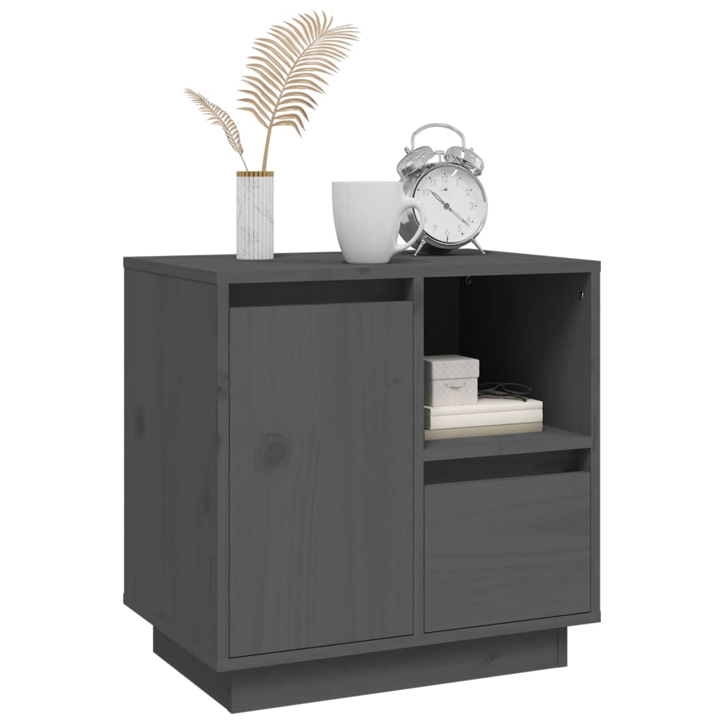 Bedside table 50x34x50 cm solid pine wood grey