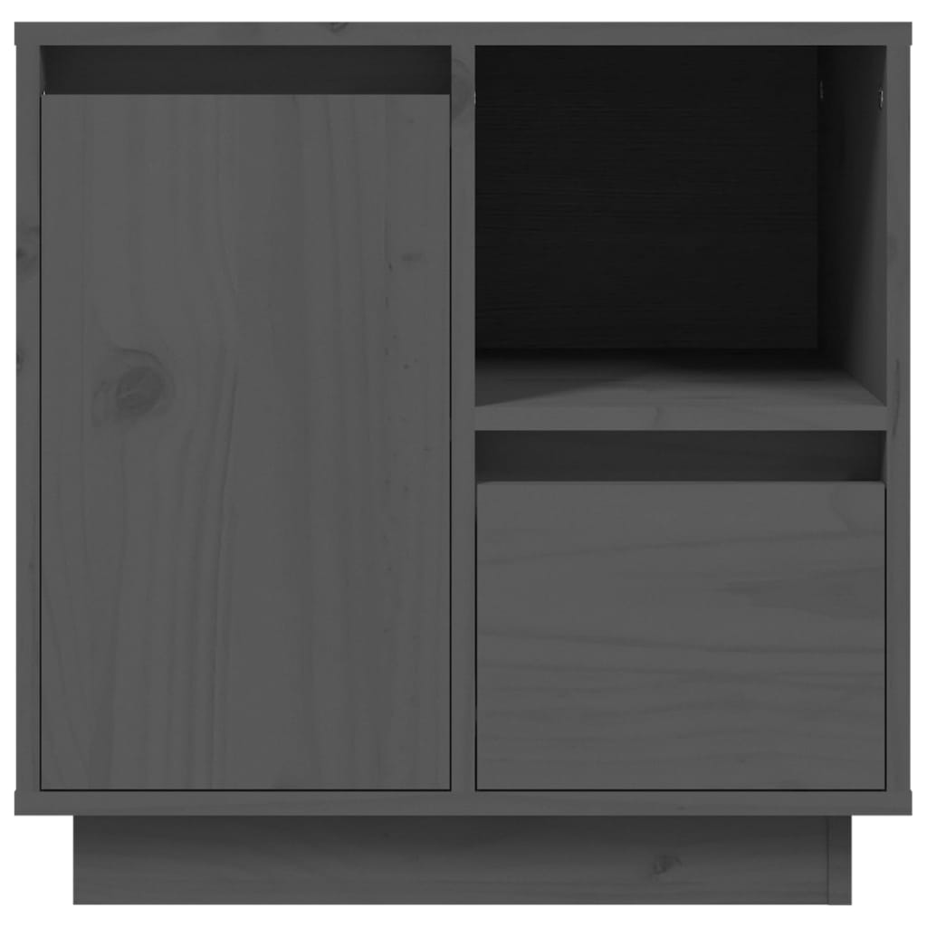Bedside table 50x34x50 cm solid pine wood grey