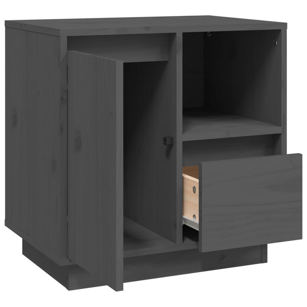 Bedside table 50x34x50 cm solid pine wood grey