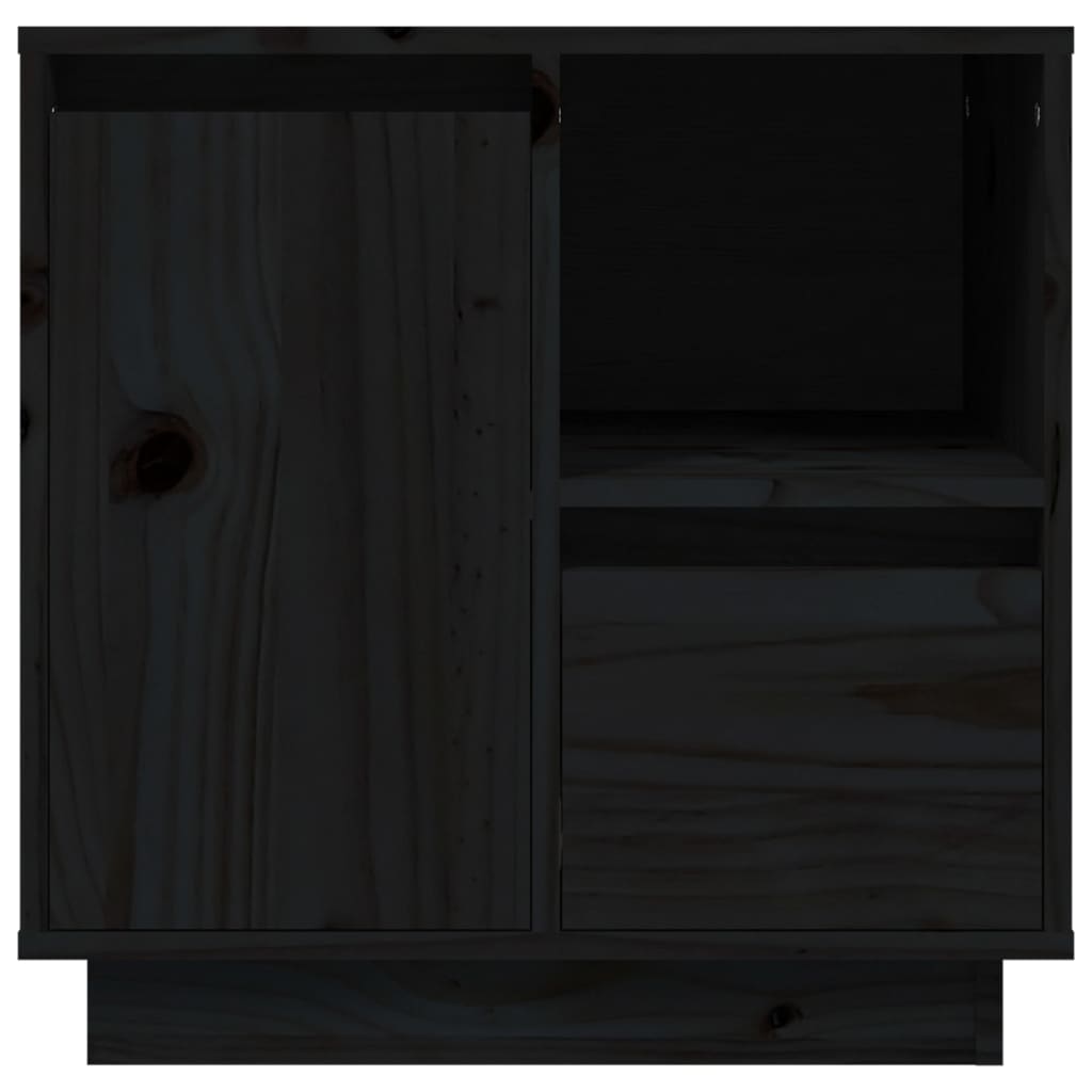 Bedside table 50x34x50 cm solid pine wood black