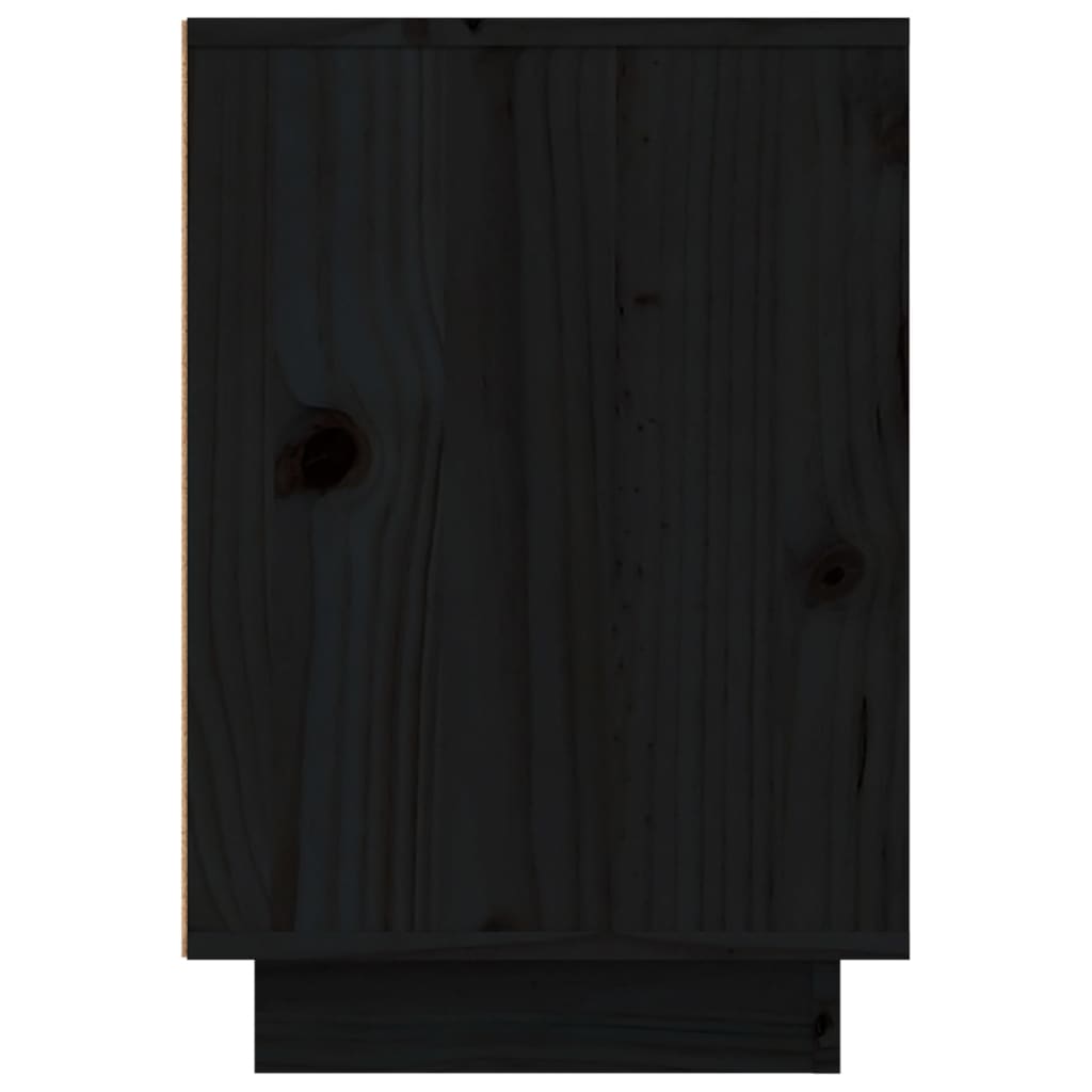 Bedside table 50x34x50 cm solid pine wood black