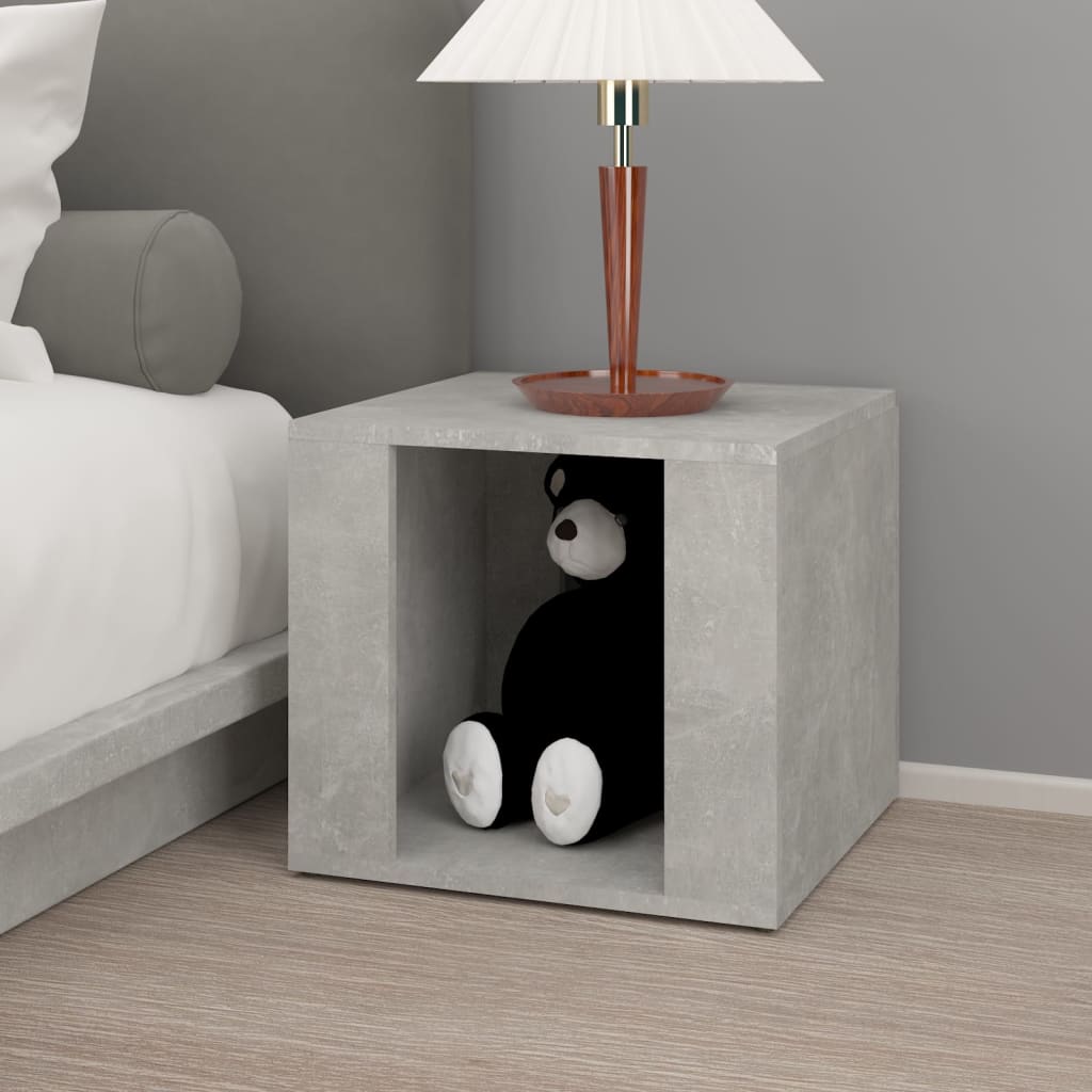 Bedside table 41x40x36cm wood derivatives cement grey