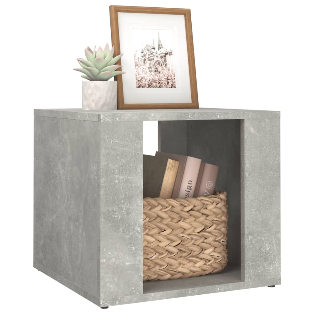 Bedside table 41x40x36cm wood derivatives cement grey