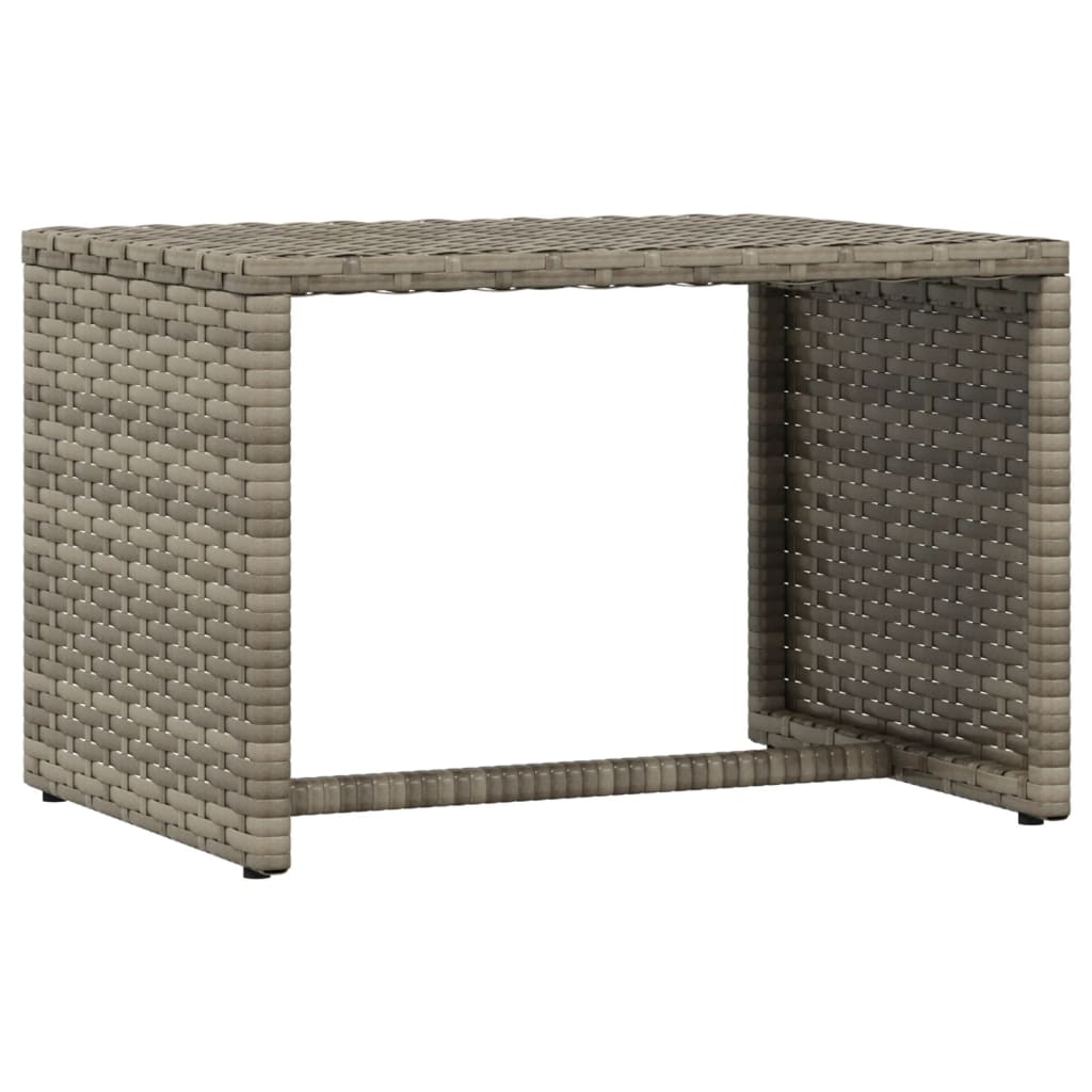 Grey PE wicker sun lounger with table
